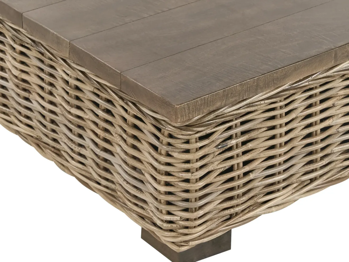 Set da giardino con tavolo 4 posti VARALLO Lato Sinistro Modulare Rattan Grigio