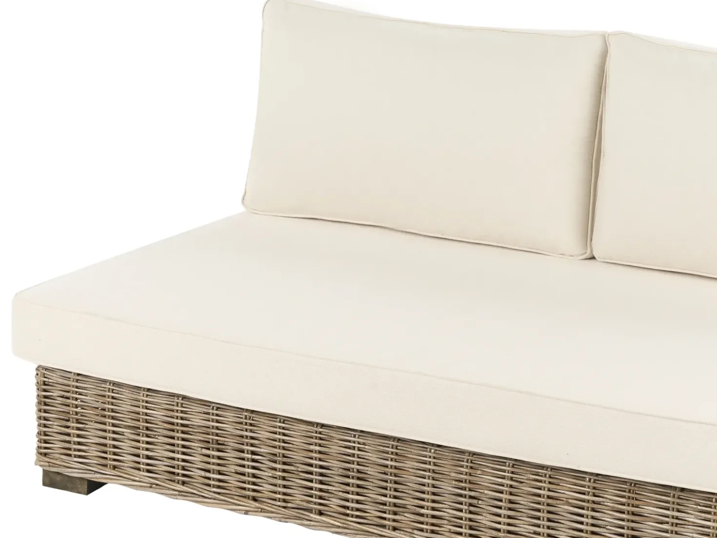 Set da giardino con tavolo 4 posti VARALLO Lato Sinistro Modulare Rattan Grigio