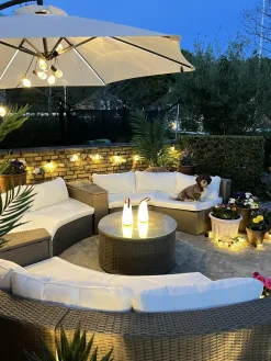 Set da giardino con tavolo 9 posti SEVERO Rattan sintetico (PE) Marrone