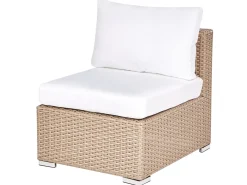 Set da giardino con tavolo 8 posti XXL Lato destro Modulare Rattan sintetico (PE) Beige sabbia