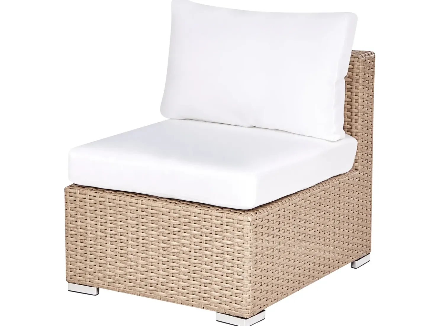 Set da giardino con tavolo 8 posti XXL Lato destro Modulare Rattan sintetico (PE) Beige sabbia