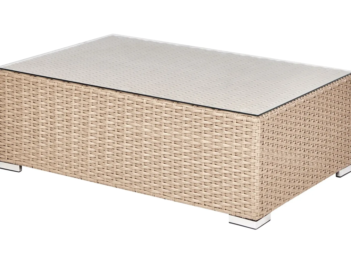 Set da giardino con tavolo 8 posti XXL Lato destro Modulare Rattan sintetico (PE) Beige sabbia