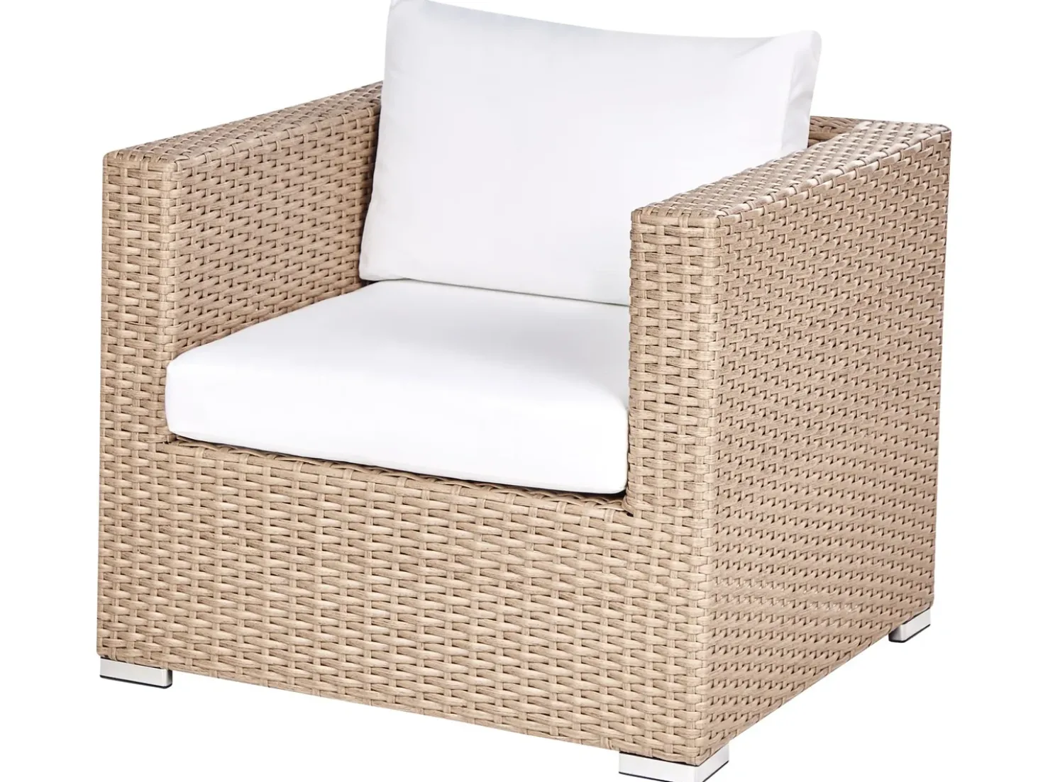 Set da giardino con tavolo 8 posti XXL Lato destro Modulare Rattan sintetico (PE) Beige sabbia