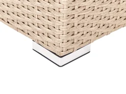 Set da giardino con tavolo 8 posti XXL Lato destro Modulare Rattan sintetico (PE) Beige sabbia
