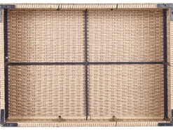 Set da giardino con tavolo 8 posti XXL Lato destro Modulare Rattan sintetico (PE) Beige sabbia