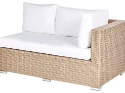 Set da giardino con tavolo 8 posti XXL Lato destro Modulare Rattan sintetico (PE) Beige sabbia