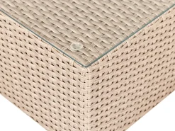 Set da giardino con tavolo 8 posti XXL Lato destro Modulare Rattan sintetico (PE) Beige sabbia