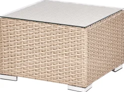 Set da giardino con tavolo 8 posti XXL Lato destro Modulare Rattan sintetico (PE) Beige sabbia