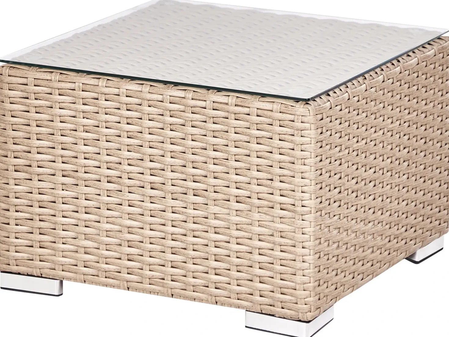 Set da giardino con tavolo 8 posti XXL Lato destro Modulare Rattan sintetico (PE) Beige sabbia