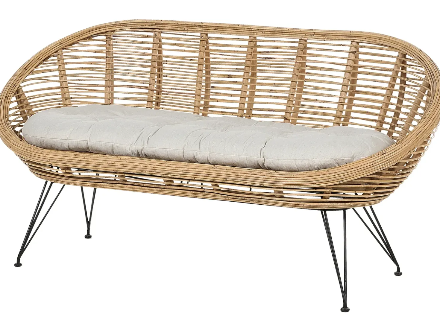 Set da giardino con tavolo 3 posti MARATEA/CESENATICO Rattan Naturale