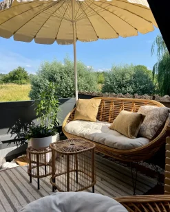 Set da giardino con tavolo 3 posti MARATEA/CESENATICO Rattan Naturale