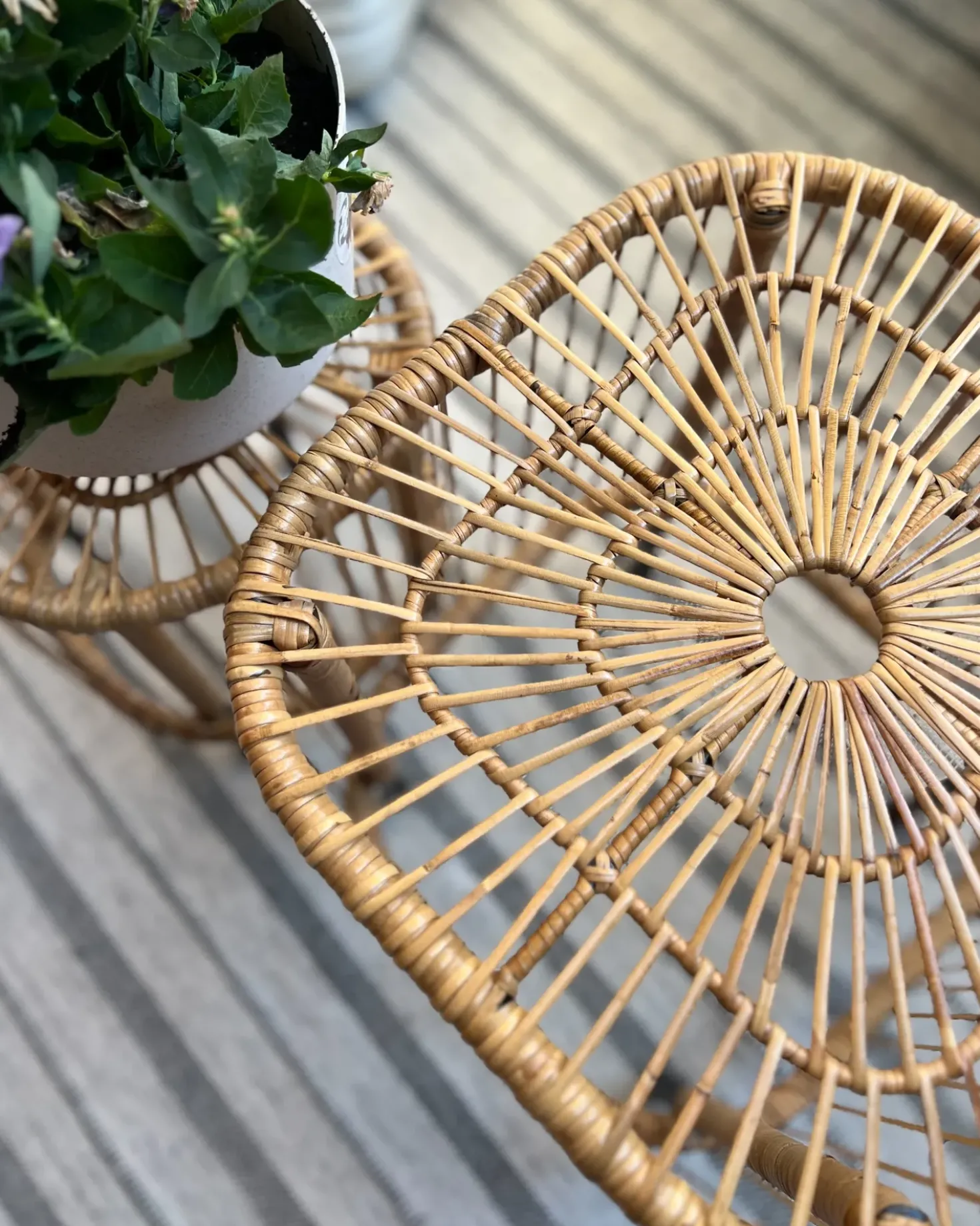 Set da giardino con tavolo 3 posti MARATEA/CESENATICO Rattan Naturale