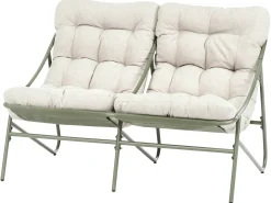 Set da giardino con tavolo 4 posti MOLVENO Metallo Beige/Verde