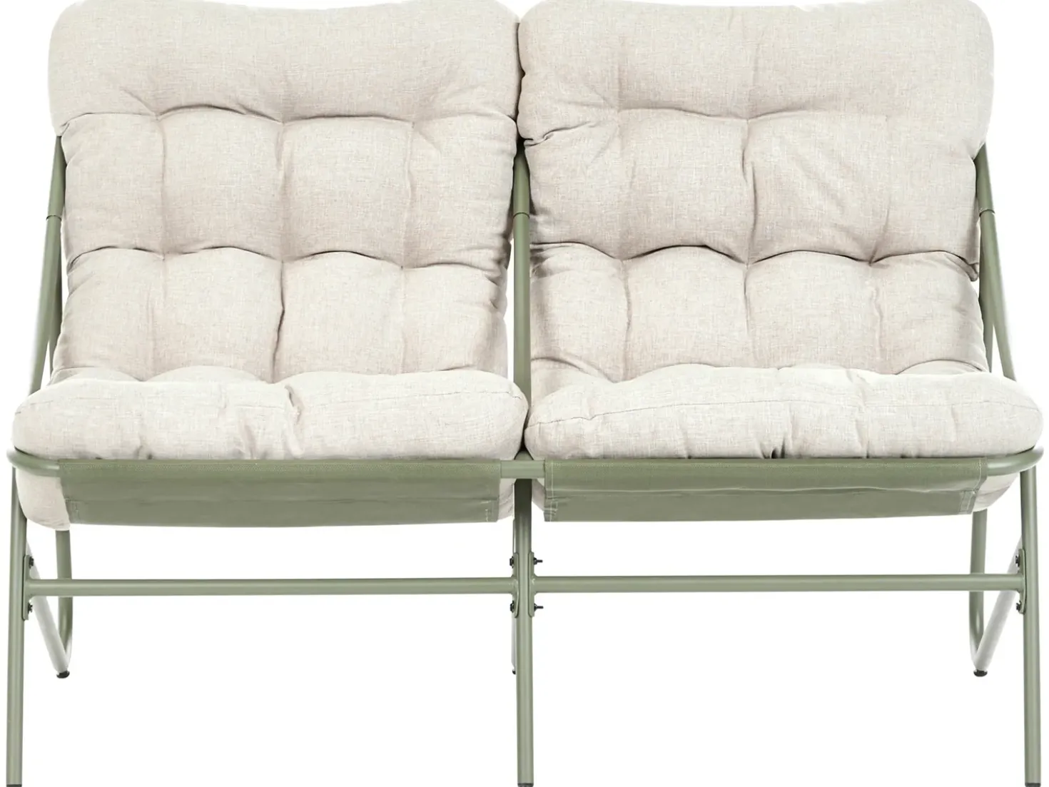 Set da giardino con tavolo 4 posti MOLVENO Metallo Beige/Verde