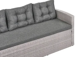 Set da giardino con tavolo 8 posti VITERBO con cuscini Rattan sintetico (PE) Grigio