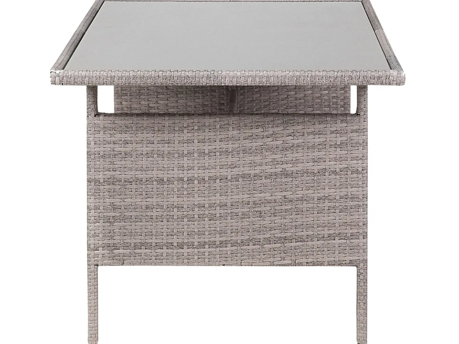 Set da giardino con tavolo 8 posti VITERBO con cuscini Rattan sintetico (PE) Grigio