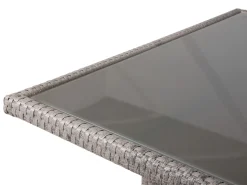 Set da giardino con tavolo 8 posti VITERBO con cuscini Rattan sintetico (PE) Grigio