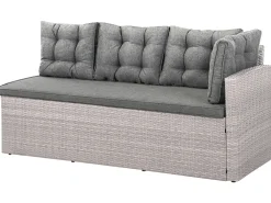 Set da giardino con tavolo 8 posti VITERBO con cuscini Rattan sintetico (PE) Grigio