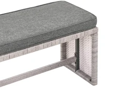 Set da giardino con tavolo 8 posti VITERBO con cuscini Rattan sintetico (PE) Grigio