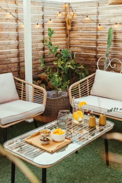 Set da giardino con tavolo 4 posti CORINTH II Rattan sintetico (PE) Naturale