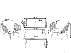 Set da giardino con tavolo 4 posti CORINTH II Rattan sintetico (PE) Naturale