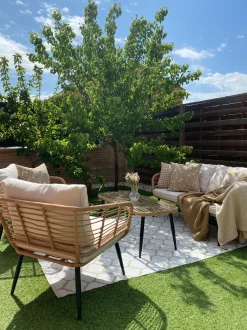 Set da giardino con tavolo 4 posti CORINTH II Rattan sintetico (PE) Naturale