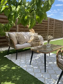 Set da giardino con tavolo 4 posti CORINTH II Rattan sintetico (PE) Naturale
