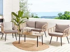 Set da giardino con tavolo 4 posti CORINTH II Rattan sintetico (PE) Naturale