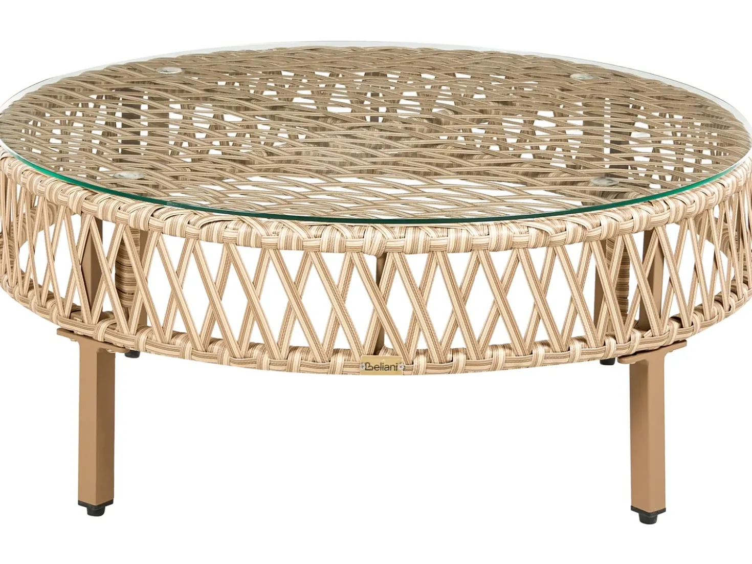 Set da giardino con tavolo 4 posti CALASETTA Lato destro Rattan sintetico (PE) Beige