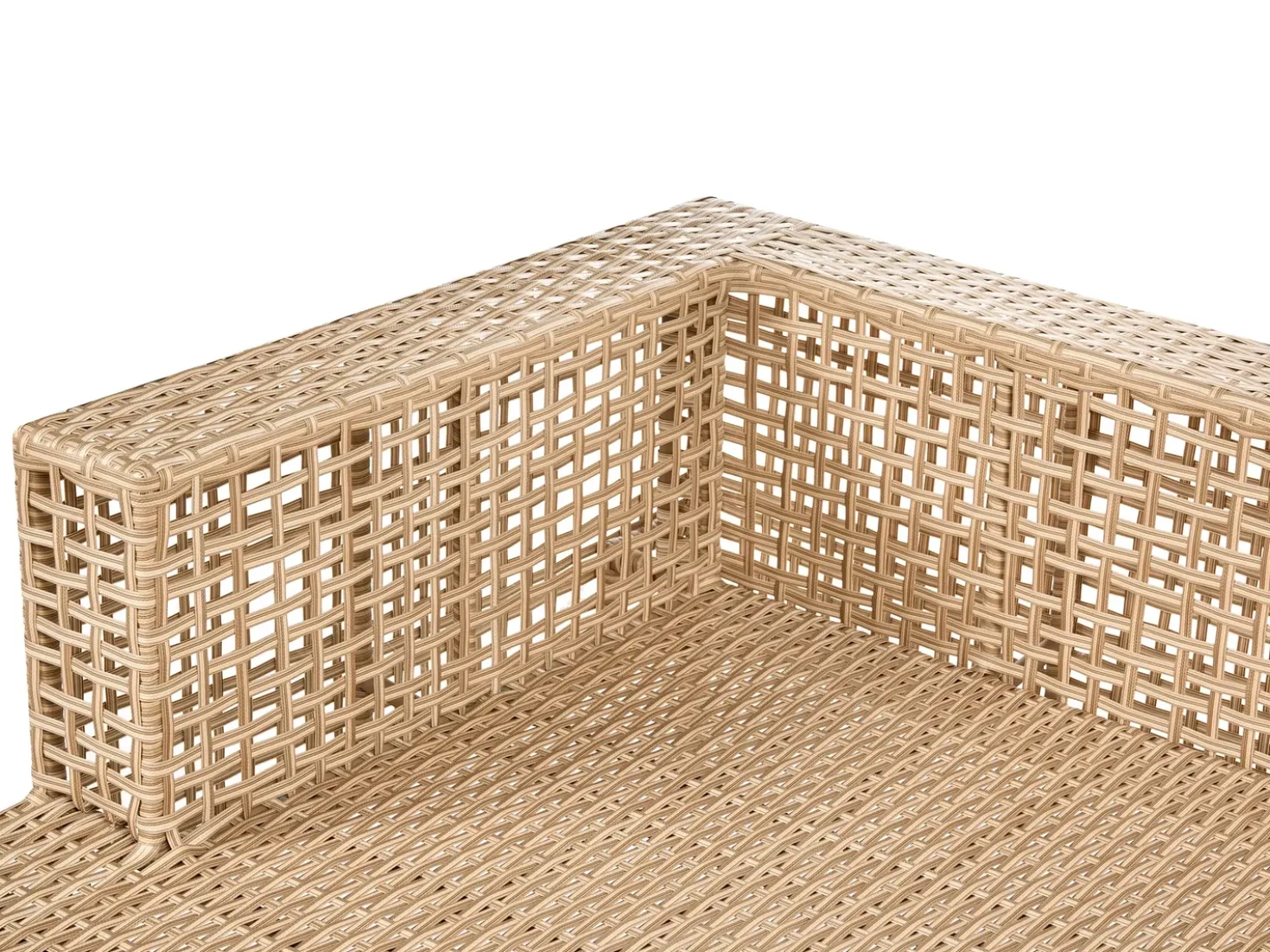 Set da giardino con tavolo 4 posti CALASETTA Lato destro Rattan sintetico (PE) Beige