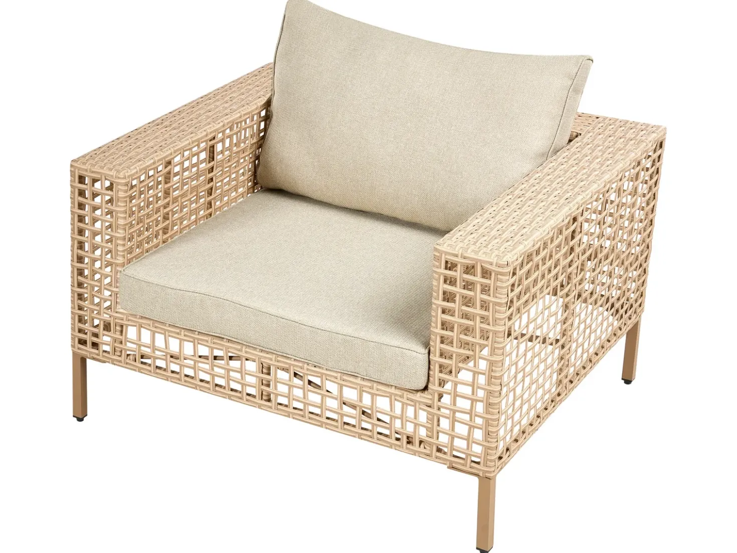 Set da giardino con tavolo 4 posti CALASETTA Lato destro Rattan sintetico (PE) Beige