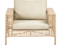 Set da giardino con tavolo 4 posti CALASETTA Lato destro Rattan sintetico (PE) Beige