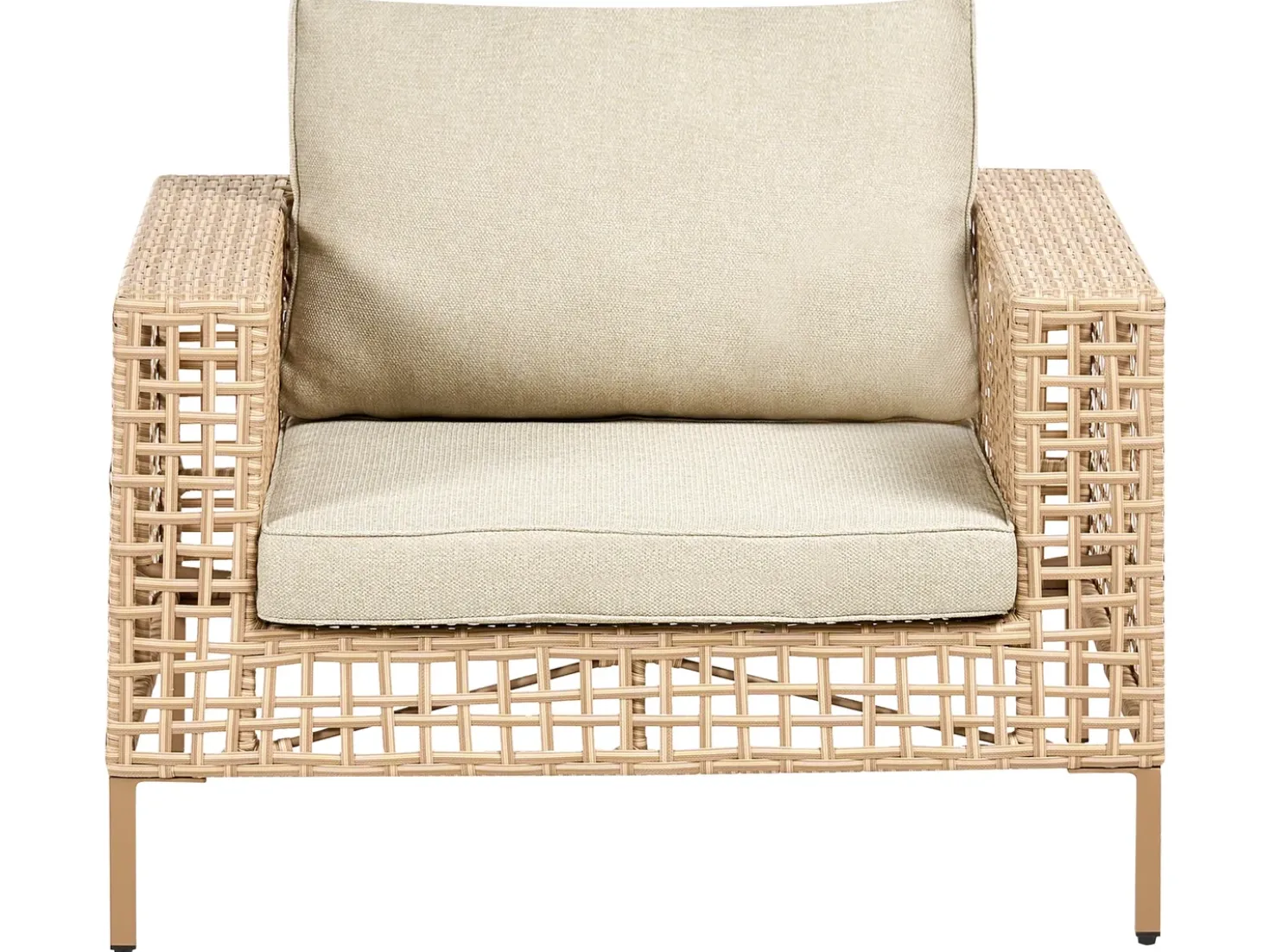 Set da giardino con tavolo 4 posti CALASETTA Lato destro Rattan sintetico (PE) Beige
