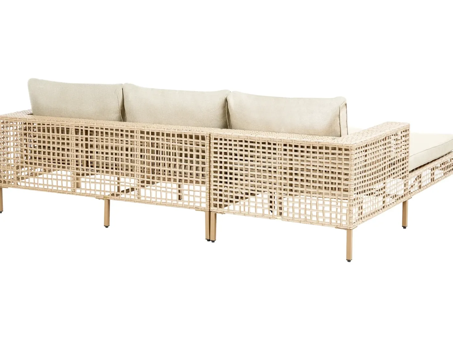 Set da giardino con tavolo 4 posti CALASETTA Lato destro Rattan sintetico (PE) Beige