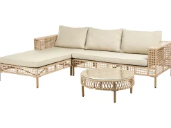 Set da giardino con tavolo 4 posti CALASETTA Lato destro Rattan sintetico (PE) Beige