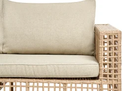 Set da giardino con tavolo 4 posti CALASETTA Lato destro Rattan sintetico (PE) Beige