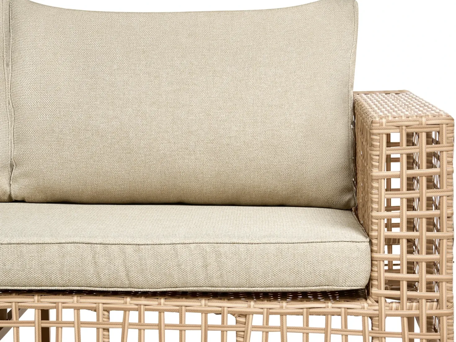 Set da giardino con tavolo 4 posti CALASETTA Lato destro Rattan sintetico (PE) Beige