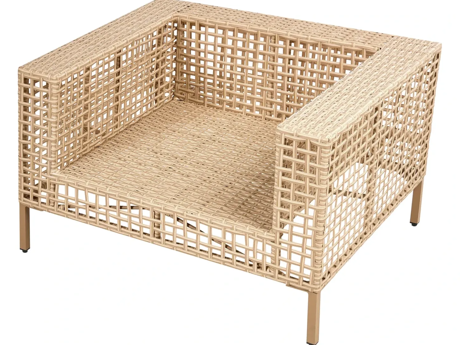 Set da giardino con tavolo 4 posti CALASETTA Lato destro Rattan sintetico (PE) Beige
