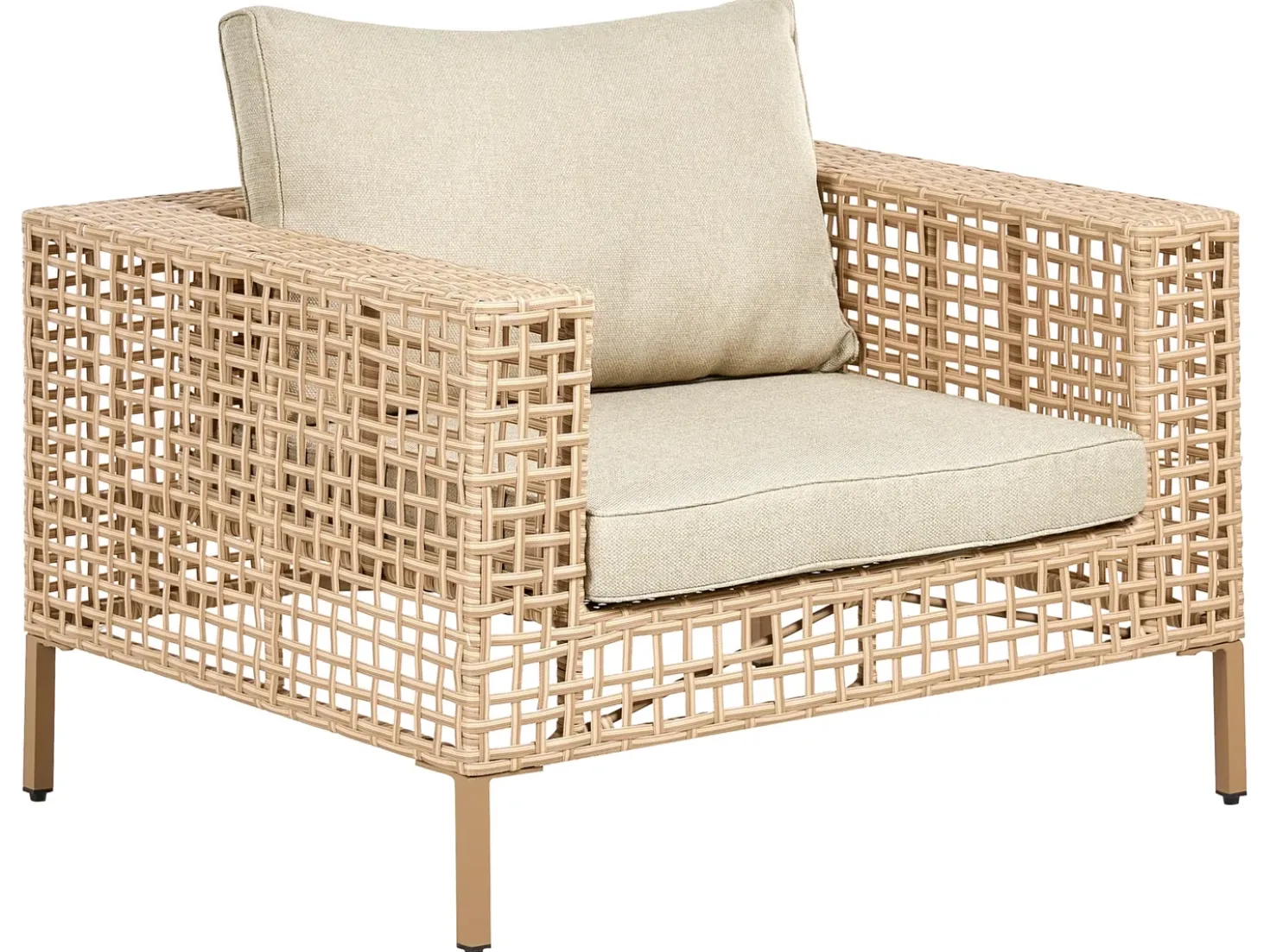 Set da giardino con tavolo 4 posti CALASETTA Lato destro Rattan sintetico (PE) Beige