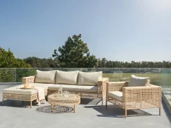 Set da giardino con tavolo 4 posti CALASETTA Lato destro Rattan sintetico (PE) Beige