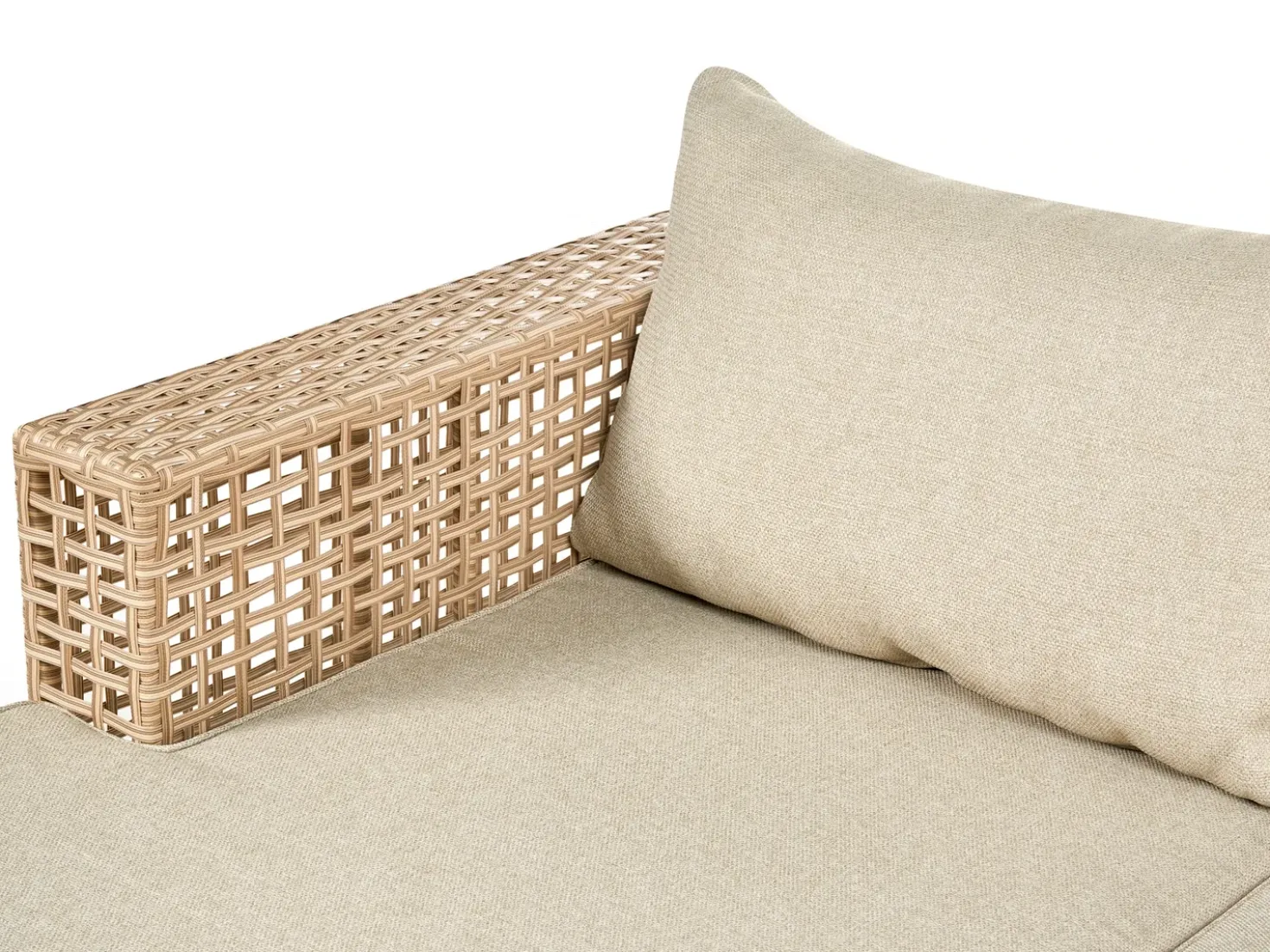 Set da giardino con tavolo 4 posti CALASETTA Lato destro Rattan sintetico (PE) Beige