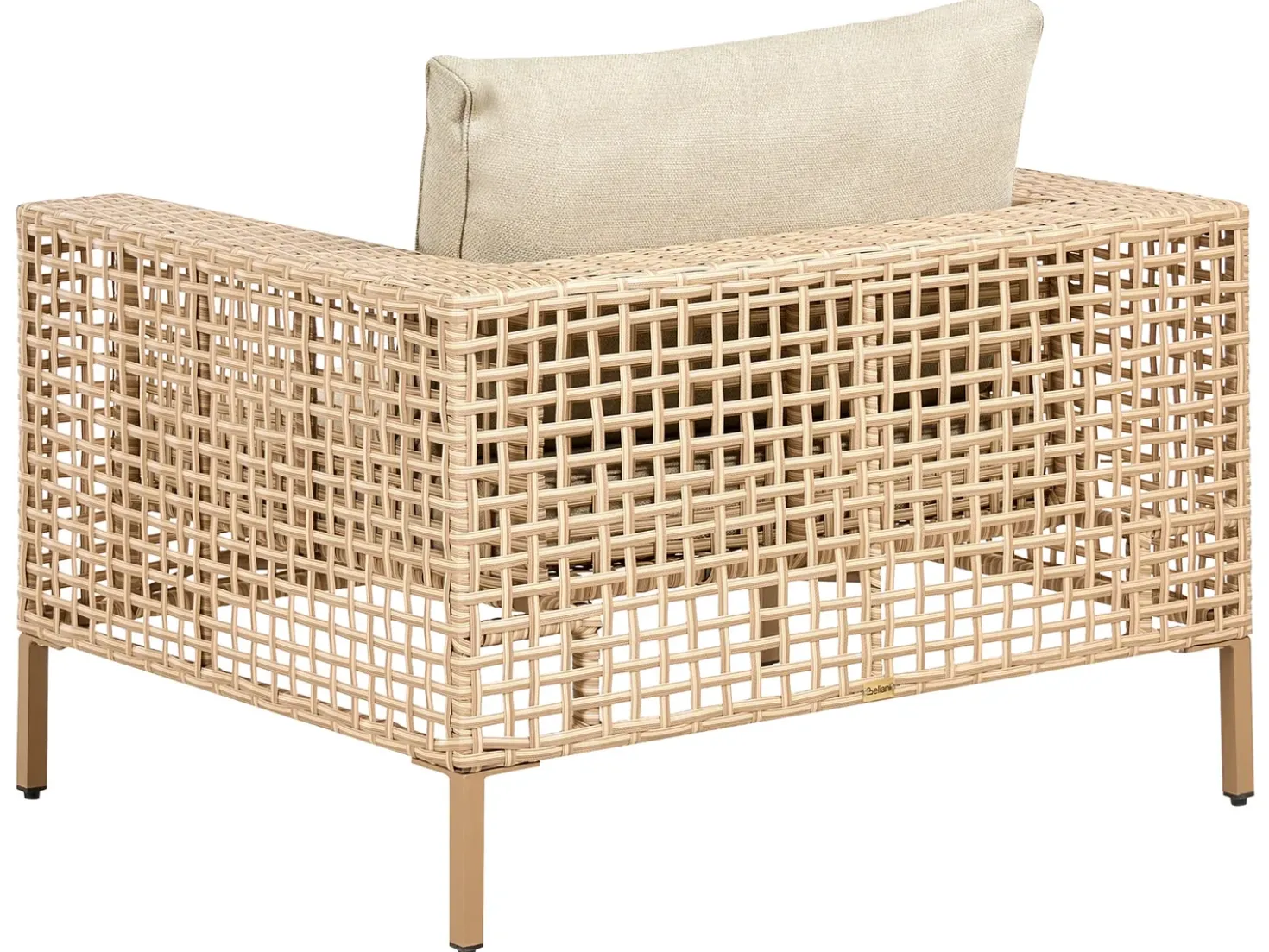 Set da giardino con tavolo 4 posti CALASETTA Lato destro Rattan sintetico (PE) Beige