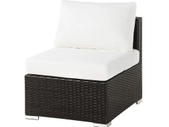 Set da giardino con tavolo 8 posti XXL Lato destro Modulare Rattan sintetico (PE) Marrone scuro