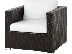 Set da giardino con tavolo 8 posti XXL Lato destro Modulare Rattan sintetico (PE) Marrone scuro