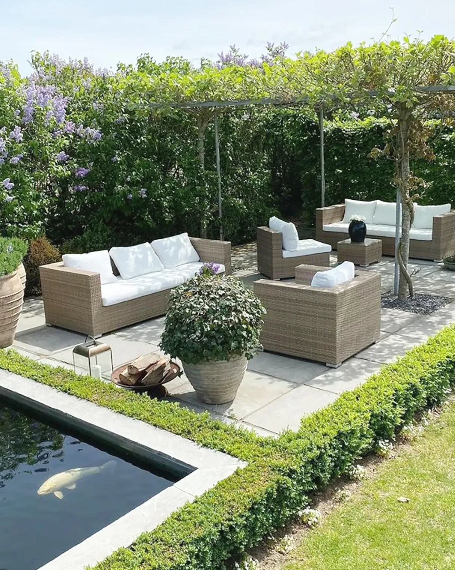 Set da giardino con tavolo 8 posti MAESTRO Modulare Rattan sintetico (PE) Marrone chiaro