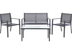 Set da giardino con tavolo 4 posti TAVOLETO Metallo Grigio scuro