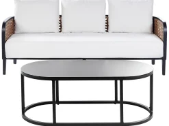 Set da giardino con tavolo 3 posti MONTEFALCO Metallo Bianco