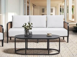 Set da giardino con tavolo 3 posti MONTEFALCO Metallo Bianco