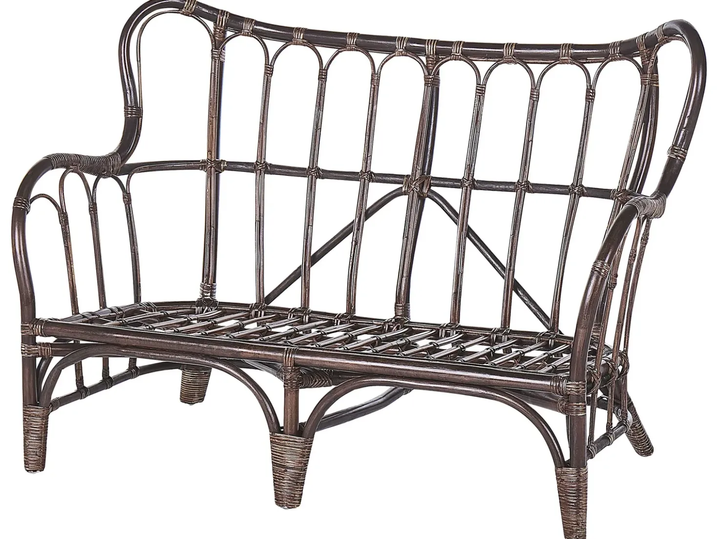Set da giardino con tavolo 4 posti BRINDISI Rattan Marrone scuro