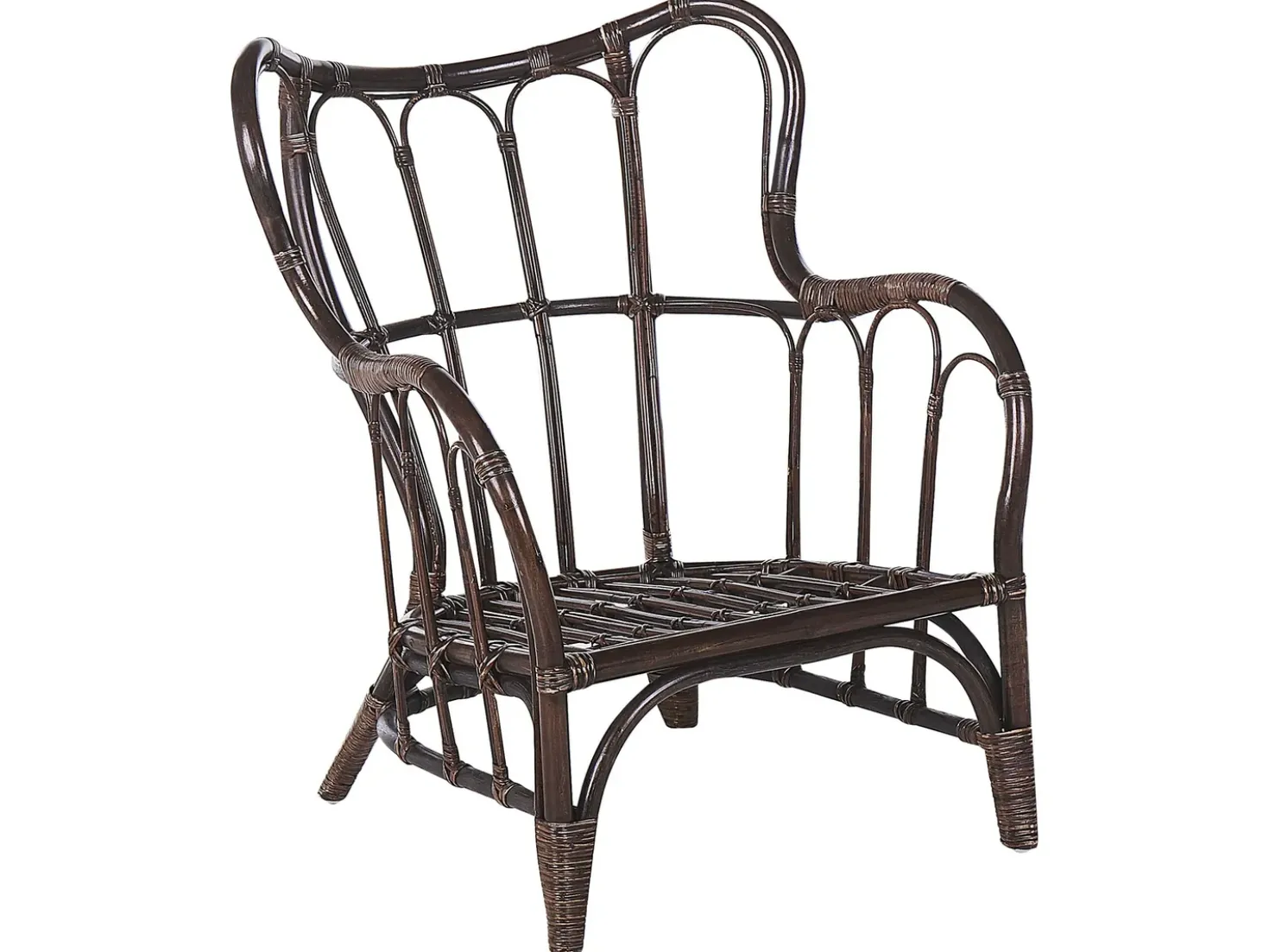Set da giardino con tavolo 4 posti BRINDISI Rattan Marrone scuro